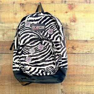 NWOT Trans by Jansport Overt Zebra Rose Print Backpack